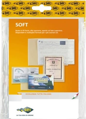 Buste a sacco Soft - PPL - 21 x 31 cm - liscio - trasparente - Sei Rota - conf. 25 pezzi Cancelleria e prodotti per ufficio/Archivio ufficio e accessori per scrivania/Archivio ufficio/Cartelle sospese e accessori/Cartelle e buste portadocumenti Eurocartuccia - Pavullo, Commerciovirtuoso.it
