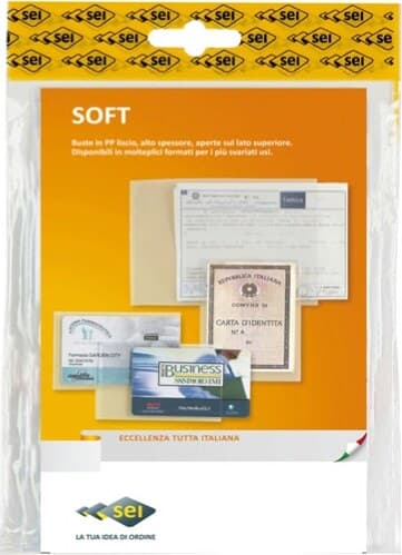 Buste a sacco Soft - PPL - 6x10 cm - liscio - trasparente - Sei Rota - conf. 10 pezzi Cancelleria e prodotti per ufficio/Archivio ufficio e accessori per scrivania/Archivio ufficio/Cartelle sospese e accessori/Cartelle e buste portadocumenti Eurocartuccia - Pavullo, Commerciovirtuoso.it
