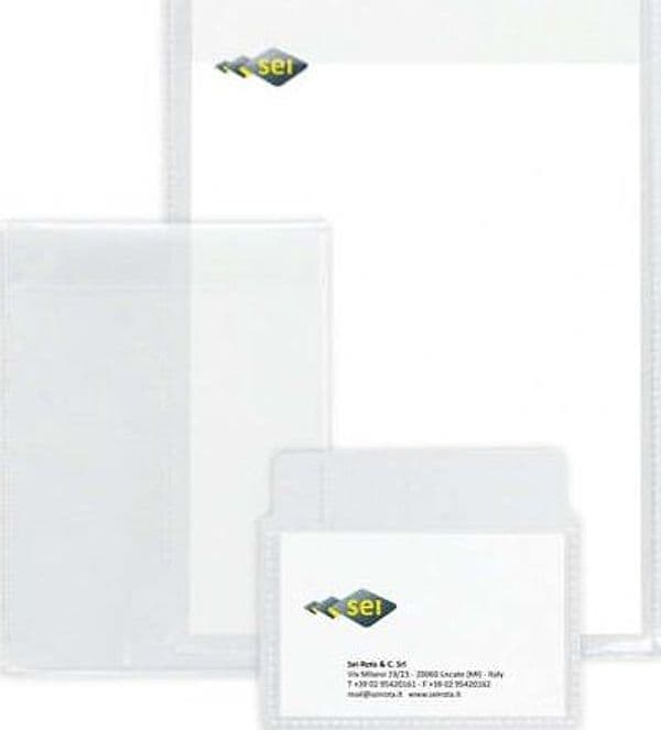 Buste con patella Soft P - PPL - 7 5x11 cm - liscio - trasparente - Sei Rota - conf. 25 pezzi