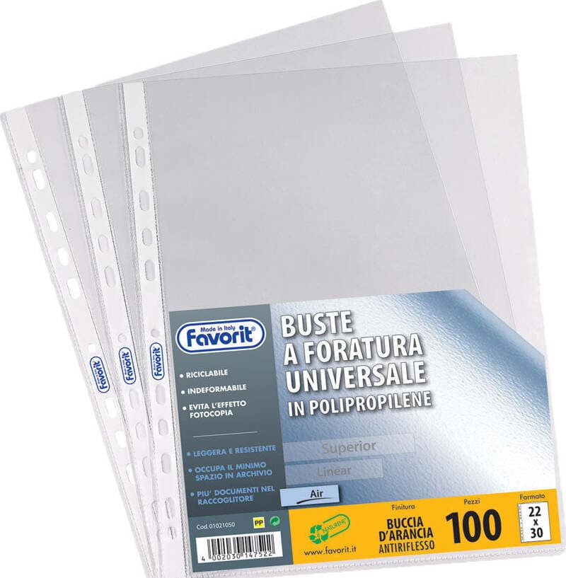 Buste-forata-air-22x30-b.-arancia-cf.100-Favorit