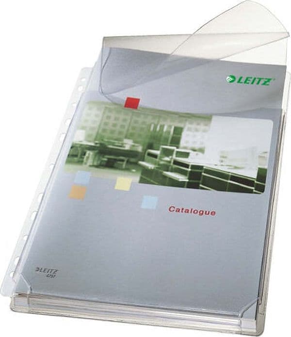 Buste forate alta capacitA' con lembo - 22x30 cm - PVC- Leitz - trasparente - conf. 5 pezzi Cancelleria e prodotti per ufficio/Archivio ufficio e accessori per scrivania/Raccoglitori e accessori per raccoglitori/Buste a perforazione universale Eurocartuccia - Pavullo, Commerciovirtuoso.it