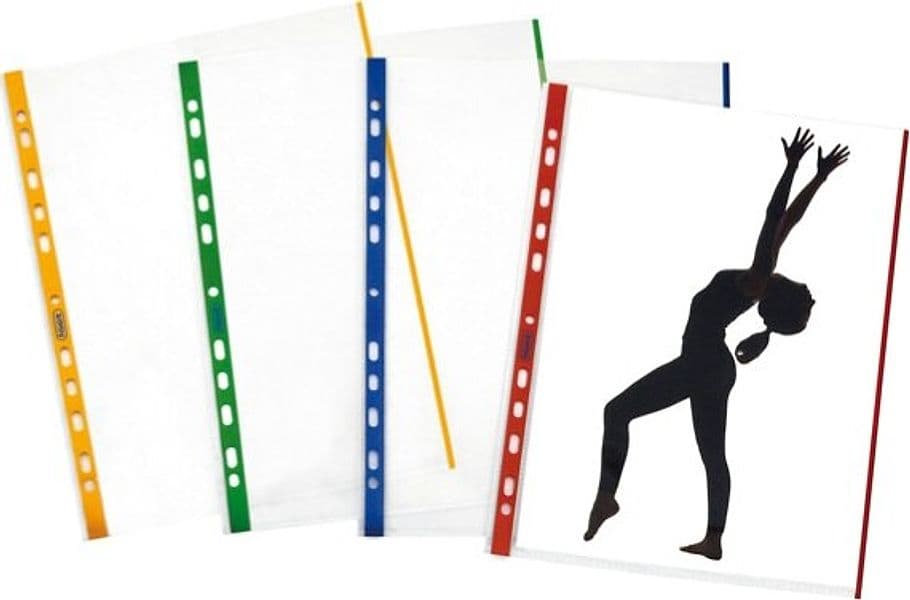 Buste forate con banda colorata - Linear - buccia - 21 x 29 7 cm - blu - Favorit - conf. 10 pezzi Cancelleria e prodotti per ufficio/Archivio ufficio e accessori per scrivania/Raccoglitori e accessori per raccoglitori/Buste a perforazione universale Eurocartuccia - Pavullo, Commerciovirtuoso.it