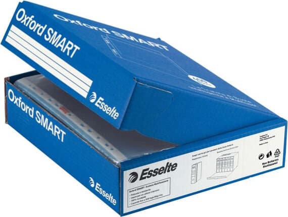 Buste forate Oxford Smart - Office - liscio - 22x30 cm - trasparente - Esselte - conf. 400 pezzi Cancelleria e prodotti per ufficio/Archivio ufficio e accessori per scrivania/Raccoglitori e accessori per raccoglitori/Buste a perforazione universale Eurocartuccia - Pavullo, Commerciovirtuoso.it