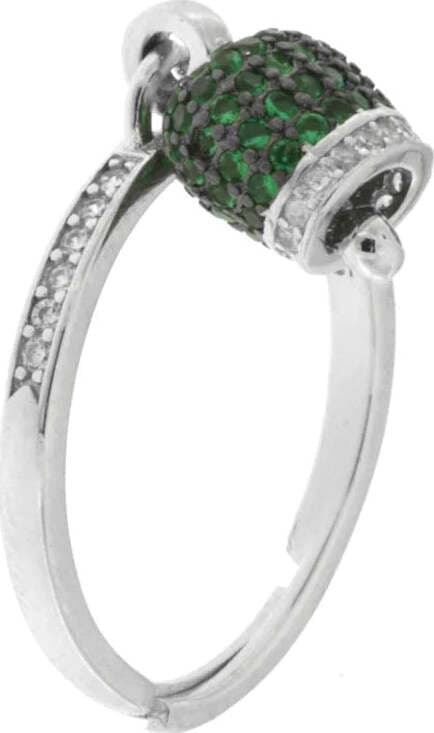 BySimon-----Anello-in-Argento-925-campanella-portafortuna-impreziosito-da-zirconi-verdi