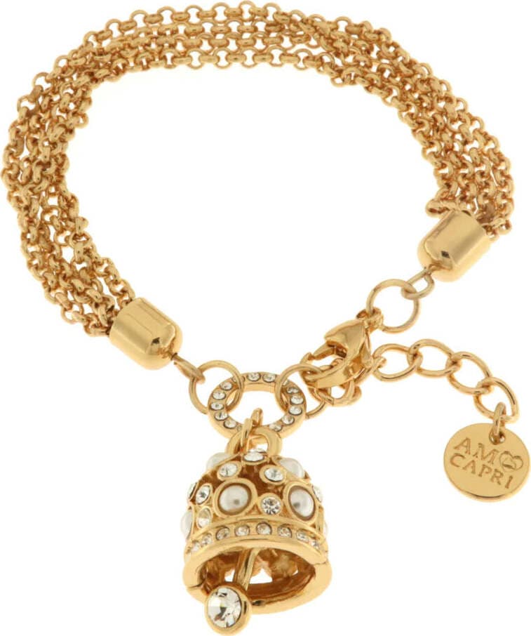 BySimon-----Bracciale-in-Metallo-campanella-con-cristalli-bianchi