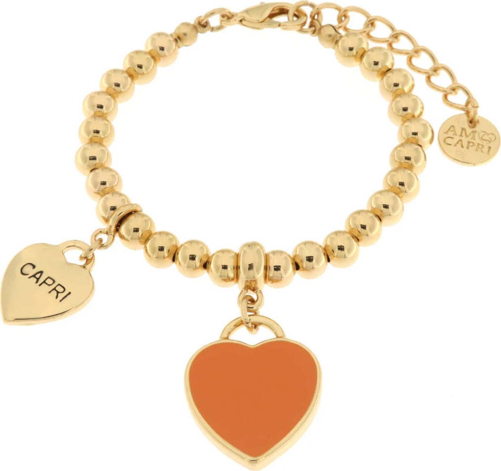 BySimon-----Bracciale-in-Metallo-con-cuore-arancione-pendente