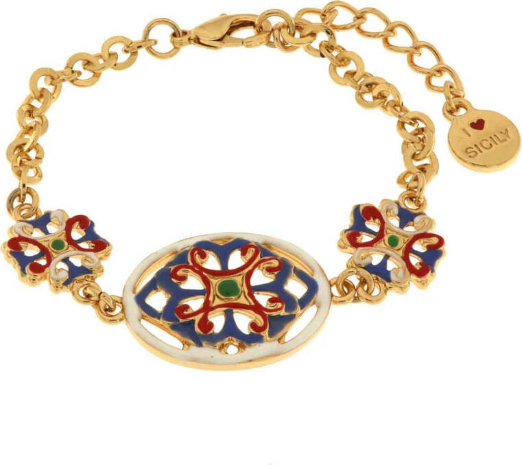BYSIMON-----Bracciale-in-Metallo-con-maioliche-colorate