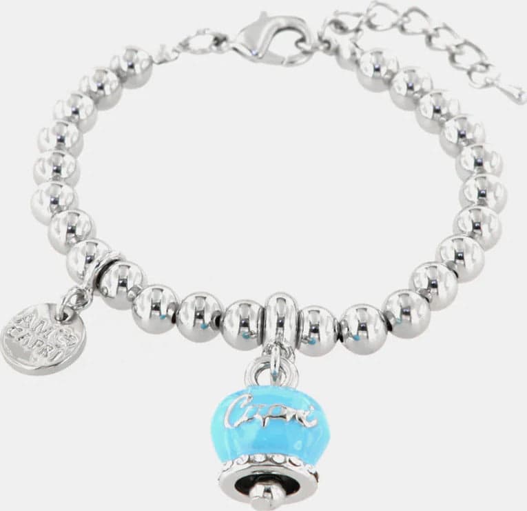 BySimon------Bracciale-in-Metallo-maglia-a-sfere,-con-campanella-scritta-capri-pendente