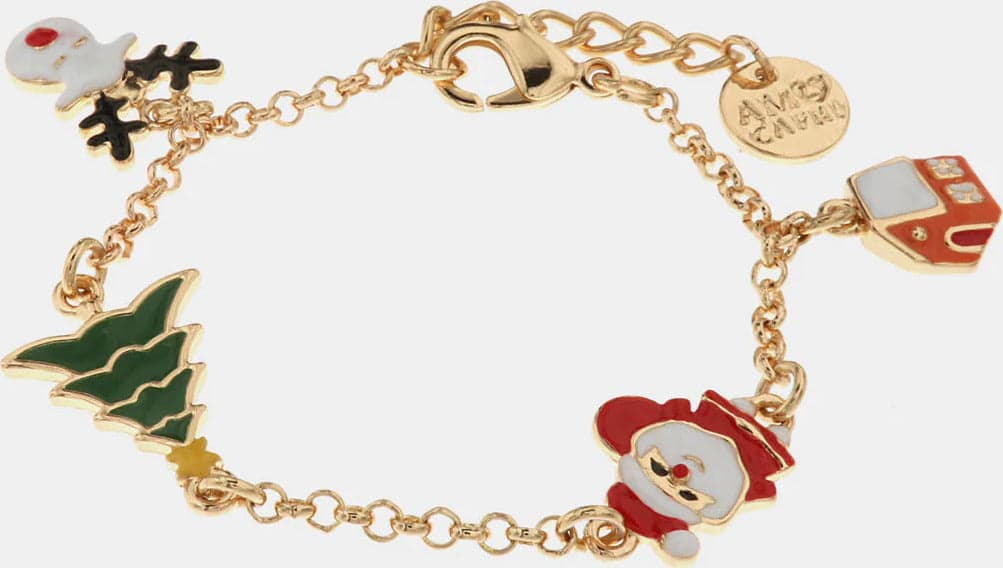 BySimon---Bracciale-in-Metallo-con-babbo-natale,-albero,-casa-e-pupazzo-di-neve
