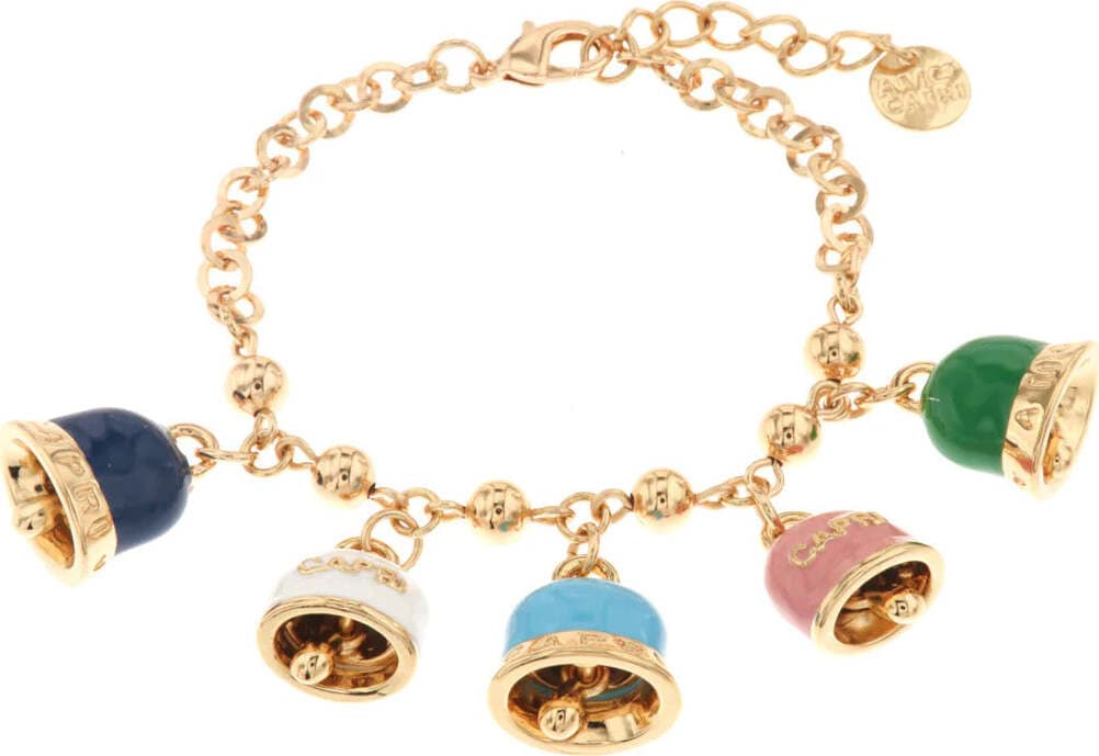 BYSIMON---Bracciale-in-Metallo-con-charms-campanelle-Capri-pendenti,-impreziosite-da-smalti-colorati