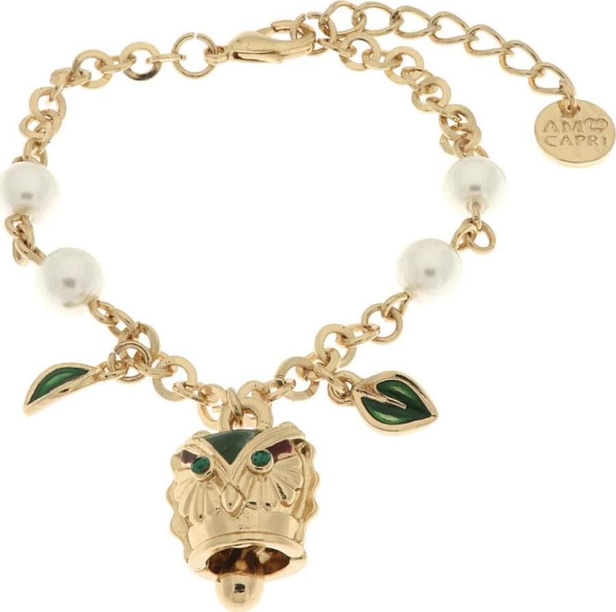 BYSIMON---Bracciale-in-Metallo-con-gufo-portafortuna,-cristalli-verdi-e-perle