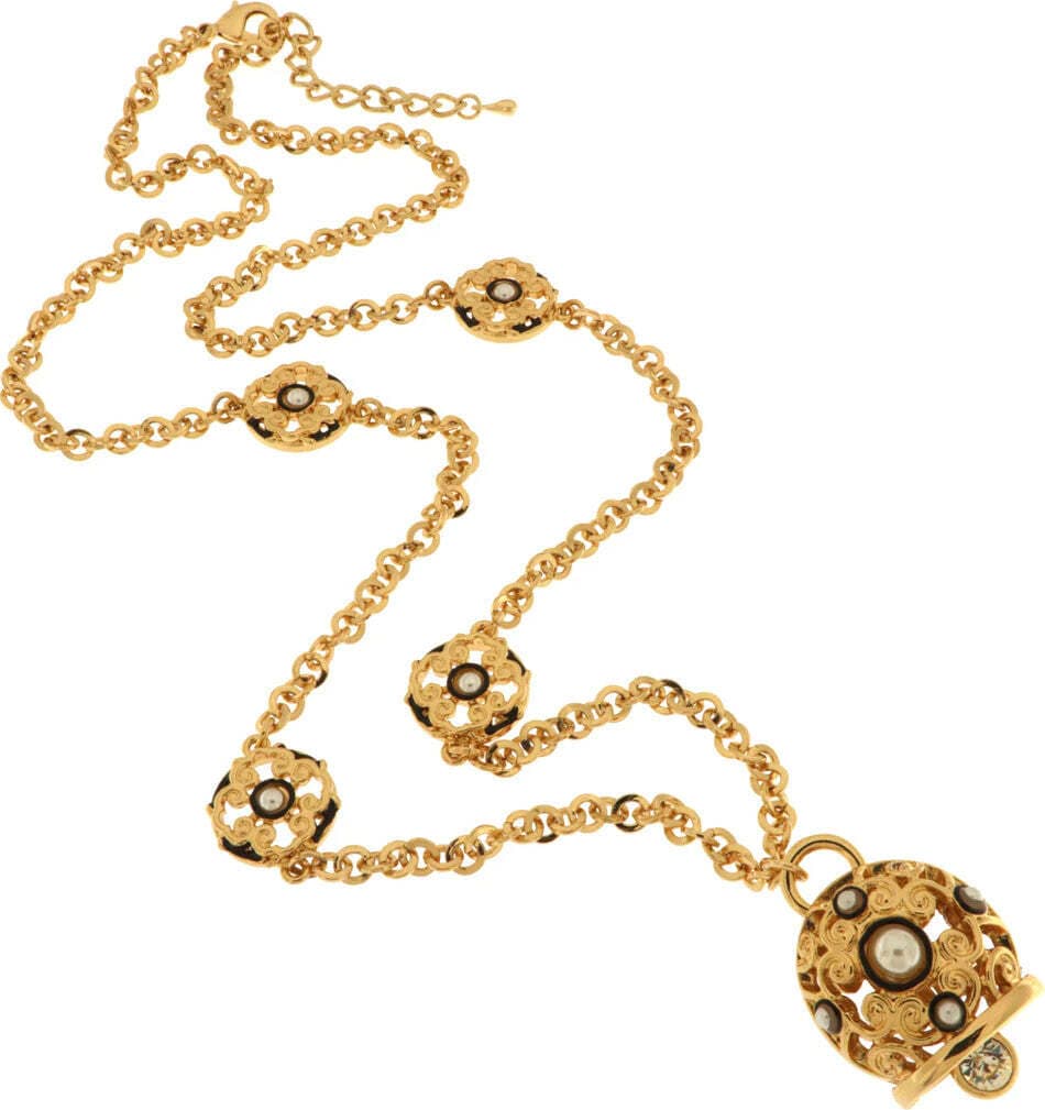 BYSIMON----Collana-in-Metallo-con-campana-portafortuna-impreziosita-da-maioliche-colorate