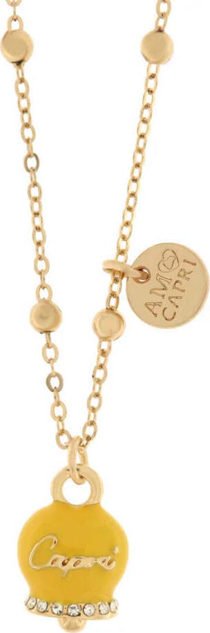 BYSIMON----Collana-in-Metallo-con-campanella-pendente-gialla