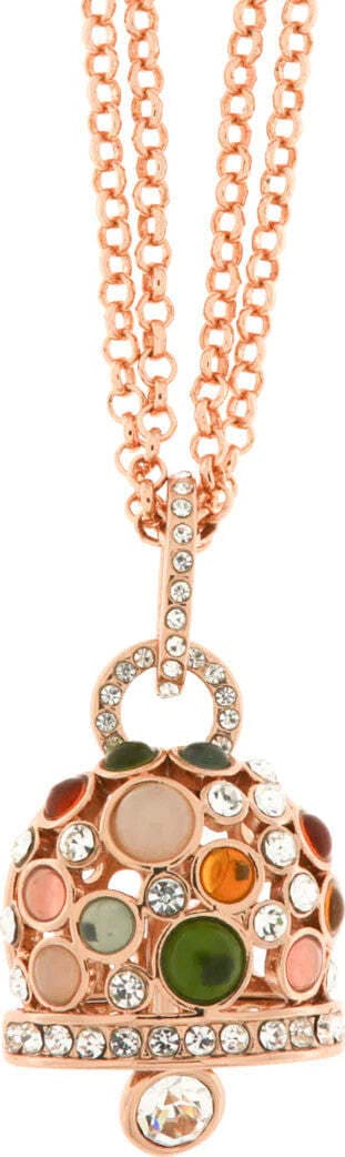 BYSIMON----Collana-in-Metallo-con-grande-campana-pendente-multicolore-e-punti-luce-bianchi