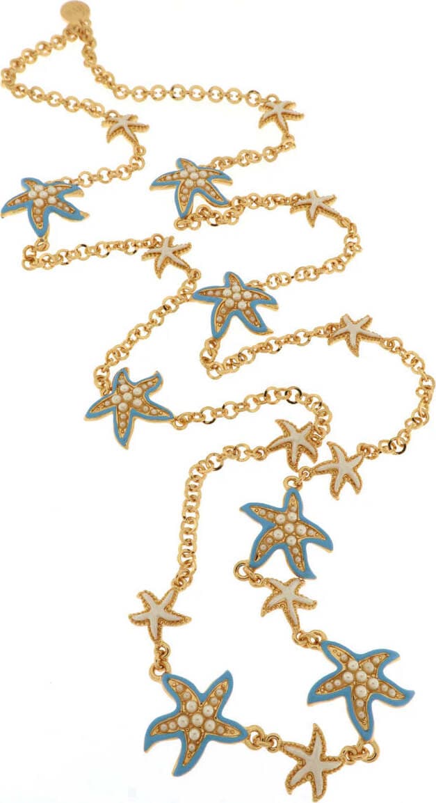 BYSIMON----Collana-in-Metallo-con-stelle-marine-azzurre