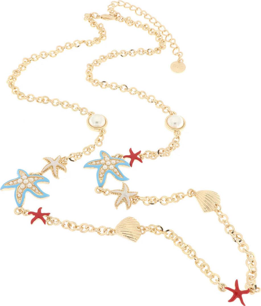 BYSIMON----Collana-in-Metallo-con-stelle-marine-e-conchiglie