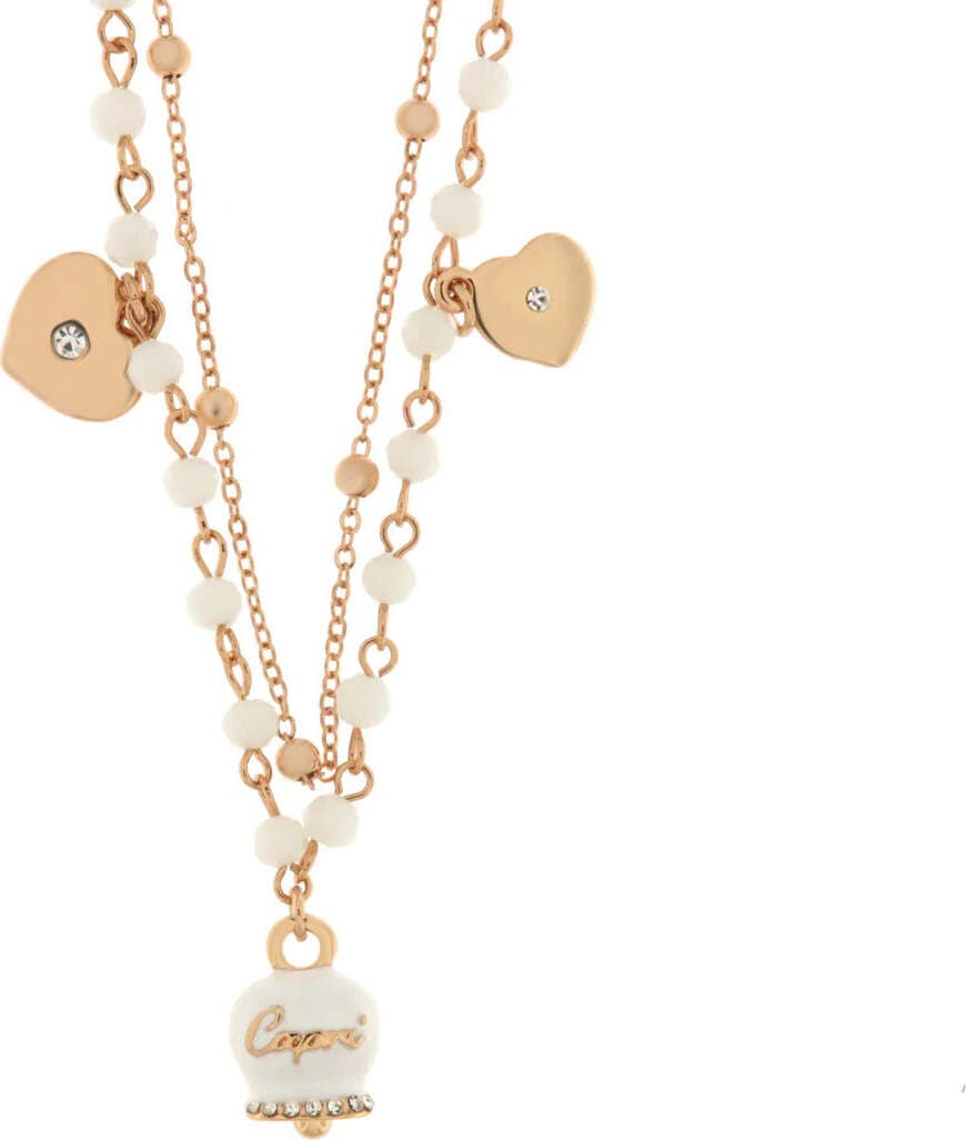 BYSIMON----Collana-in-Metallo-multifilo-con-pietre-bianche-e-campanella-Capri-bianca