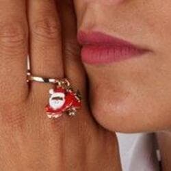 BYSIMON-Anello-Donna-in-Metallo-con-pendente-a-forma-di-albero-di-natale-e-campanella-portafortuna-natalizia