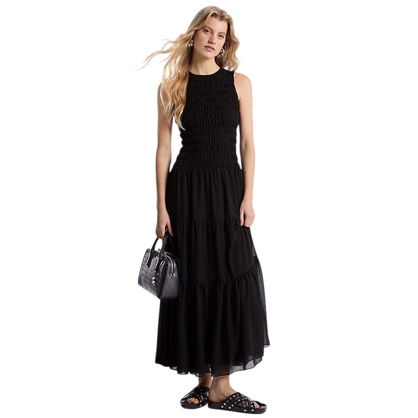MICHAEL KORS vestiti casual donna michael kors - smocked tank dress - nero da donna in Casual Drestige - Casamassima, commercioVirtuoso.it