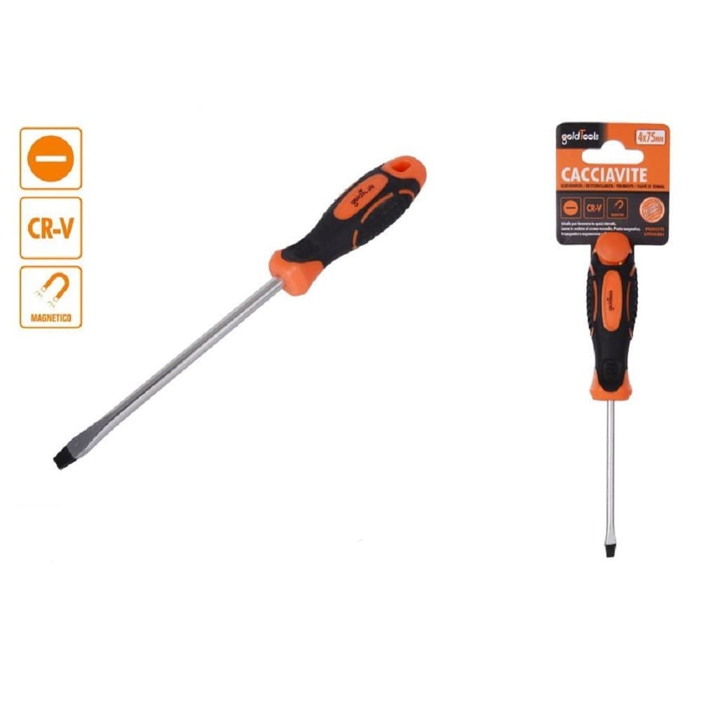Cacciavite Giravite 4x75 Mm Con Punta Magnetica A Taglio In Acciaio Cr-v 94879 Fai da te/Utensili elettrici e a mano/Utensili a mano/Cacciaviti/Cacciaviti a stella Trade Shop italia - Napoli, Commerciovirtuoso.it