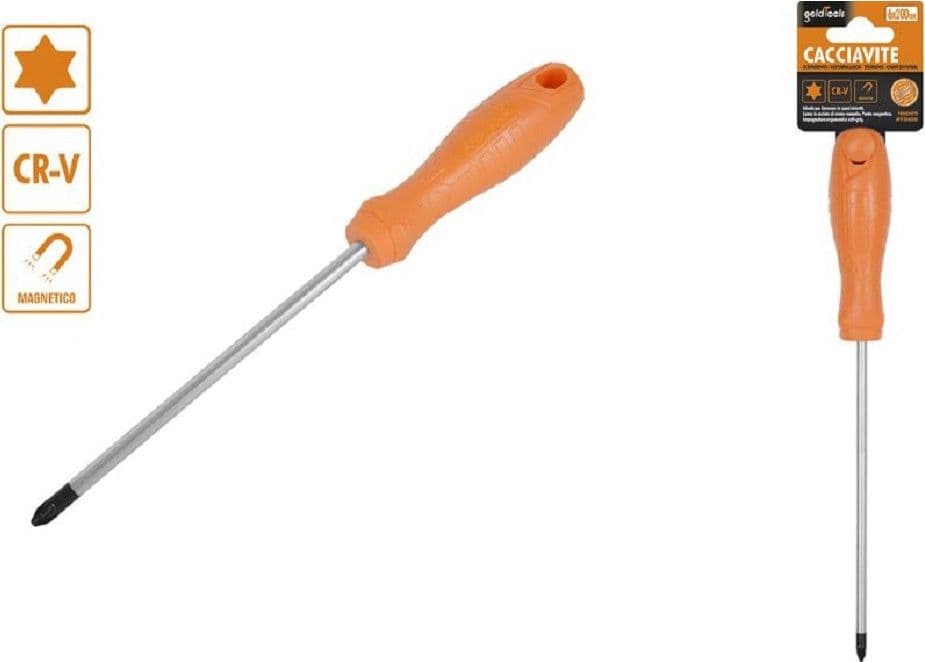 Cacciavite Giravite 6x200mm Con Punta Magnetica A Stella In Acciaio Cr-v 97519 Fai da te/Utensili elettrici e a mano/Utensili a mano/Cacciaviti/Cacciaviti a stella Trade Shop italia - Napoli, Commerciovirtuoso.it