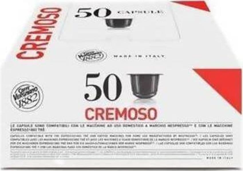Caffè Vergnano 50x Capsule Compatibili Nespresso E Con Le Macchine Èspresso1882 Trè Capsule Miscela Cremoso Confezione Da 50 Pz