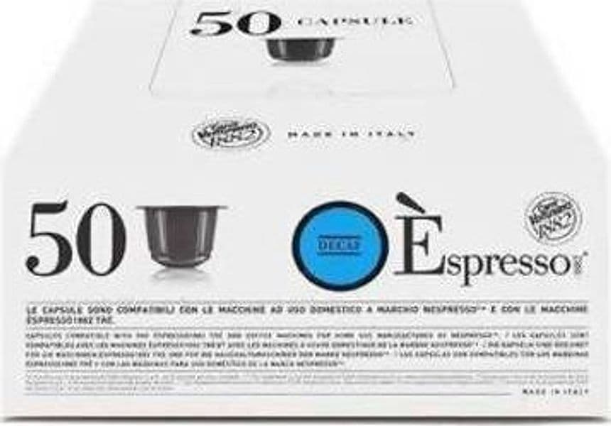 Caffè Vergnano 50x Capsule Compatibili Nespresso Miscela Decaffeinato Decaf Èspresso Confezione Da 50 Pz Alimentari e cura della casa/Caffè tè e bevande/Caffè/Cialde e capsule di caffè Franco Pausa Caffè - Albano Laziale, Commerciovirtuoso.it