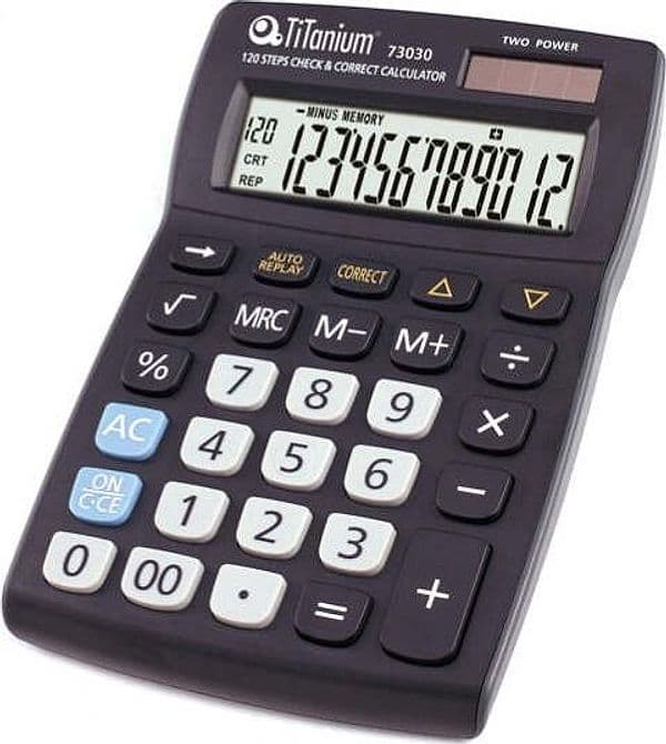 Calcolatrice da tavolo - 73030 - 12 cifre - nero - Titanium Cancelleria e prodotti per ufficio/Elettronica per ufficio/Calcolatrici/Finanziarie Eurocartuccia - Pavullo, Commerciovirtuoso.it