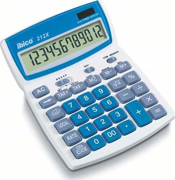 Calcolatrice da tavolo 212X - 12 cifre - bianco - Ibico Cancelleria e prodotti per ufficio/Elettronica per ufficio/Calcolatrici/Finanziarie Eurocartuccia - Pavullo, Commerciovirtuoso.it