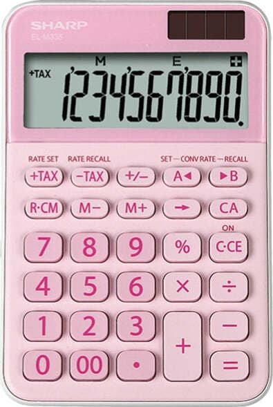 Calcolatrice da tavolo EL M335 - 10 cifre - rosa - Sharp - ELM335 BPK Cancelleria e prodotti per ufficio/Elettronica per ufficio/Calcolatrici/Finanziarie Eurocartuccia - Pavullo, Commerciovirtuoso.it