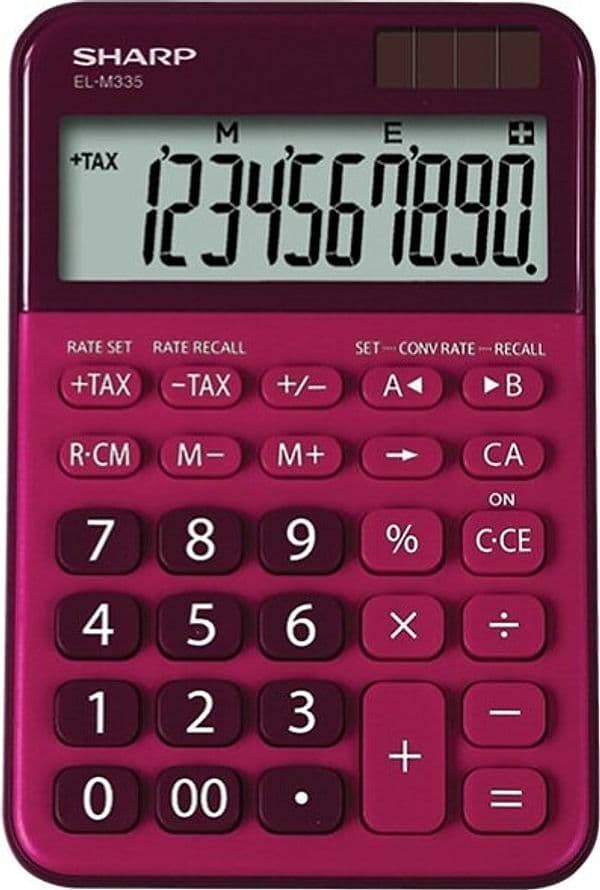 Calcolatrice da tavolo EL M335 - 10 cifre - Rosso - Sharp - ELM335 BRD Cancelleria e prodotti per ufficio/Elettronica per ufficio/Calcolatrici/Finanziarie Eurocartuccia - Pavullo, Commerciovirtuoso.it