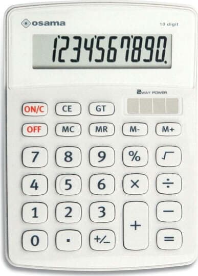 Calcolatrice da tavolo OS 502 - 10 cifre - bianco - Osama Cancelleria e prodotti per ufficio/Elettronica per ufficio/Calcolatrici/Finanziarie Eurocartuccia - Pavullo, Commerciovirtuoso.it