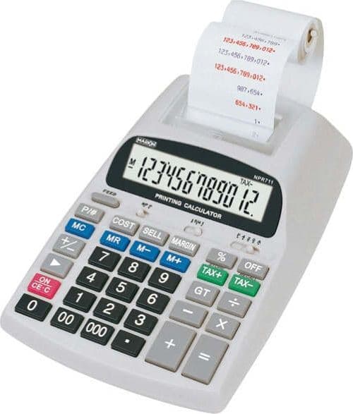 Calcolatrice da tavolo scrivente NPR711 - 12 cifre - bianco - Markin Cancelleria e prodotti per ufficio/Elettronica per ufficio/Calcolatrici/Finanziarie Eurocartuccia - Pavullo, Commerciovirtuoso.it