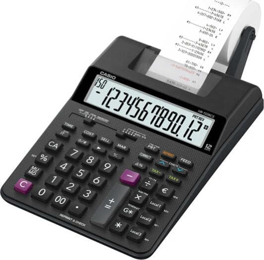 Calcolatrice scrivente HR-150RCE - 12 cifre - con adattatore - nero - Casio Cancelleria e prodotti per ufficio/Elettronica per ufficio/Calcolatrici/Finanziarie Eurocartuccia - Pavullo, Commerciovirtuoso.it