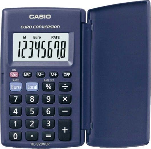 Calcolatrice tascabile HL-820VERA - 8 cifre - blu - Casio Cancelleria e prodotti per ufficio/Elettronica per ufficio/Calcolatrici/Semplici Eurocartuccia - Pavullo, Commerciovirtuoso.it
