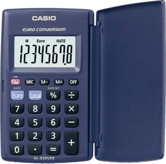Calcolatrice tascabile HL-820VERA - 8 cifre - blu - Casio Cancelleria e prodotti per ufficio/Elettronica per ufficio/Calcolatrici/Semplici Eurocartuccia - Pavullo, Commerciovirtuoso.it