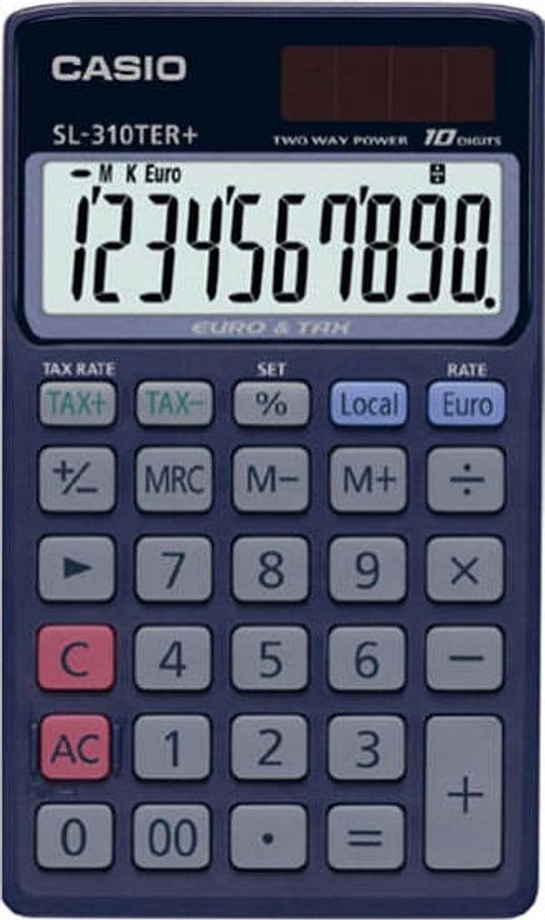 Calcolatrice tascabile SL-310TER+ - 10 cifre - blu - Casio Cancelleria e prodotti per ufficio/Elettronica per ufficio/Calcolatrici/Semplici Eurocartuccia - Pavullo, Commerciovirtuoso.it