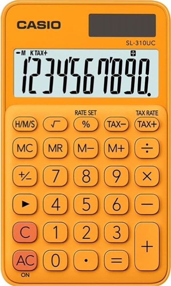 Calcolatrice tascabile SL-310UC - 10 cifre - arancio - Casio Cancelleria e prodotti per ufficio/Elettronica per ufficio/Calcolatrici/Semplici Eurocartuccia - Pavullo, Commerciovirtuoso.it