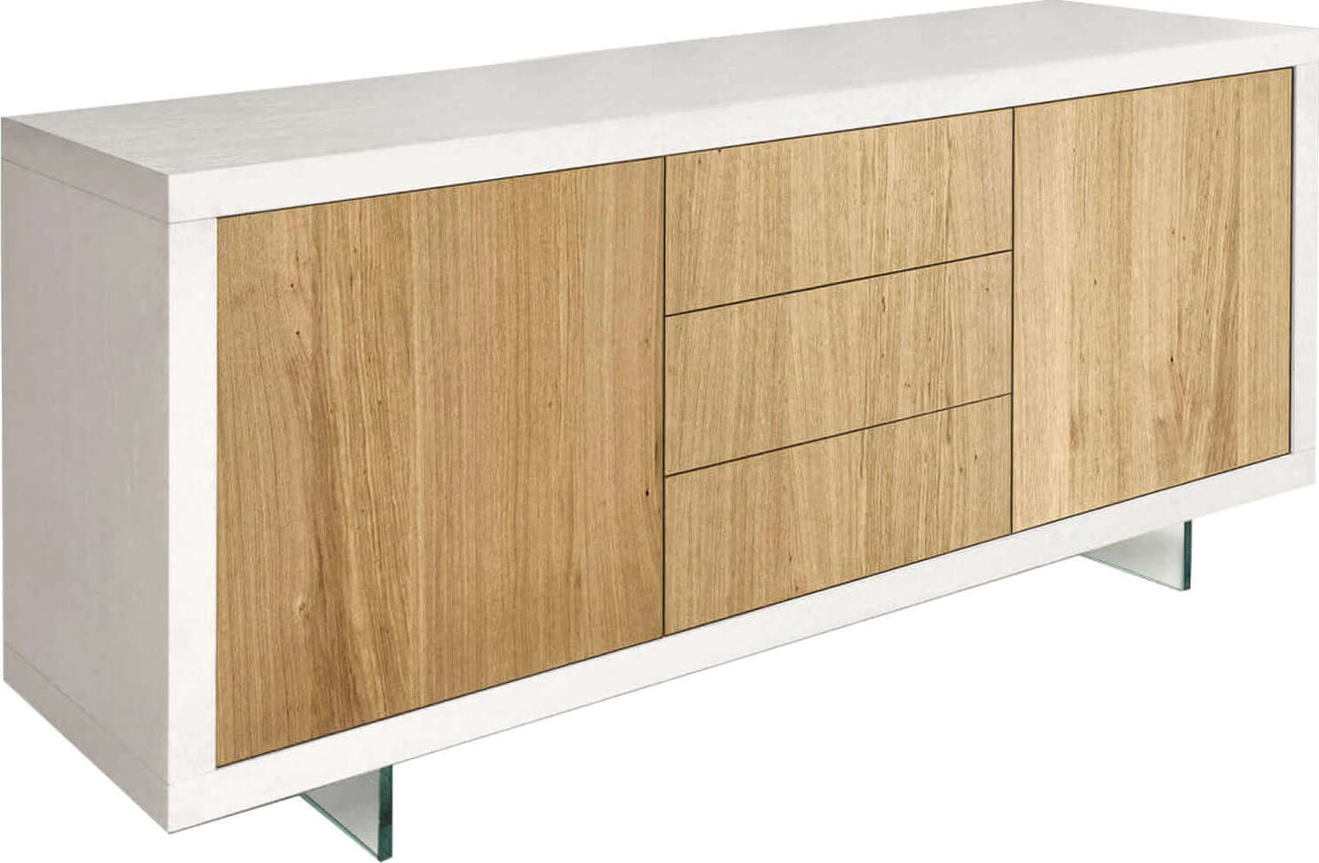 CALEB---madia-moderna-in-legno-massello-186x45x87-Bianco-Milani-Home