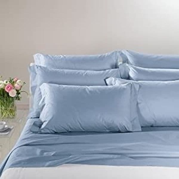 Caleffi - Completo-lenzuola Percalle Tinta Unita Matrimoniale Azzurro Casa e cucina/Tessili per la casa/Biancheria da letto/Lenzuola e federe/Set di lenzuola e federe Biancheria Arredo Home - Nola, Commerciovirtuoso.it