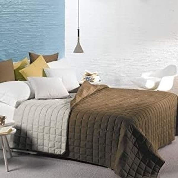 Caleffi - Copriletto-trapuntato Modern Tinta Unita Matrimoniale Moka Casa e cucina/Tessili per la casa/Biancheria da letto/Copriletti Biancheria Arredo Home - Nola, Commerciovirtuoso.it