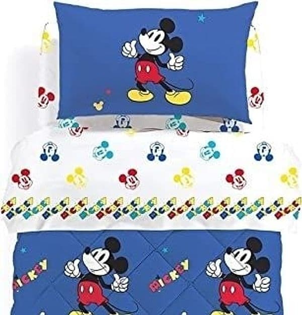 Caleffi Completo Lenzuola per Letto Singolo in Puro Cotone Art. Mickey Retro' - Fantasia, 1 Piazza Casa e cucina/Tessili per la casa/Biancheria da letto/Lenzuola e federe/Set di lenzuola e federe Biancheria Arredo Home - Nola, Commerciovirtuoso.it