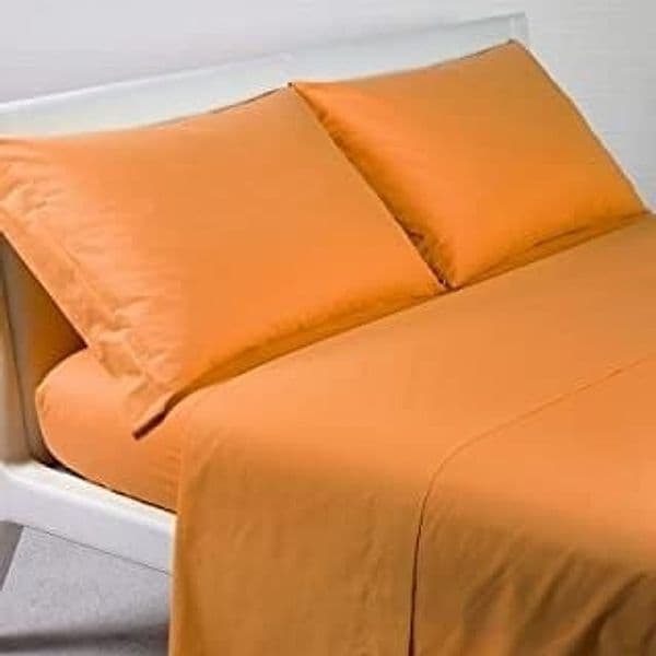 Caleffi Cotone tinta unita Completo Lenzuola, Cotone , Arancio, Matrimoniale, 51205 , Caleffi Casa e cucina/Tessili per la casa/Biancheria da letto/Lenzuola e federe/Set di lenzuola e federe Biancheria Arredo Home - Nola, Commerciovirtuoso.it