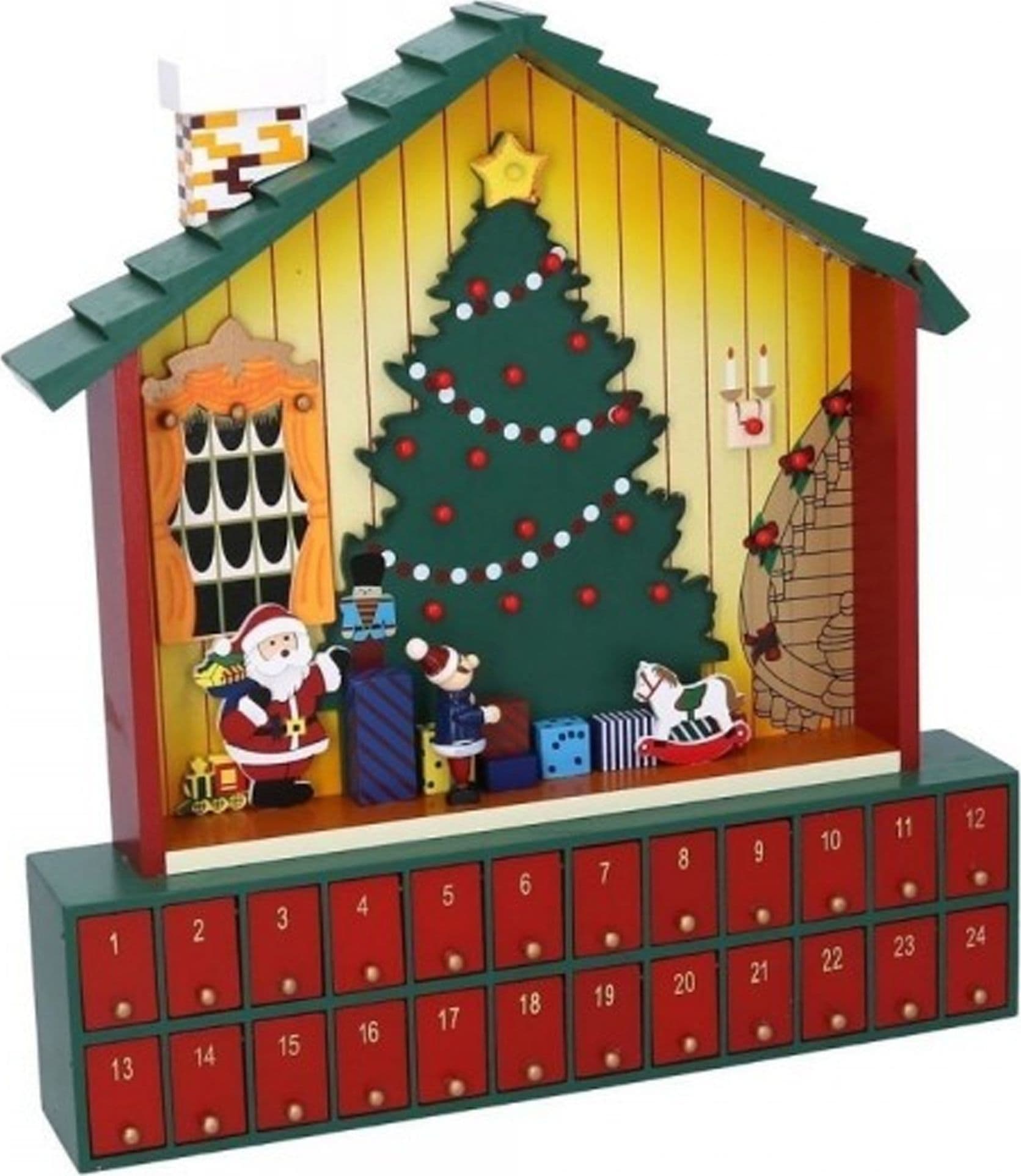 Calendario Avvento Casetta Di Babbo Natale Legno Cassetti Decorazioni Natalizie in Calendari dell'avvento Trade Shop italia - Napoli, commercioVirtuoso.it