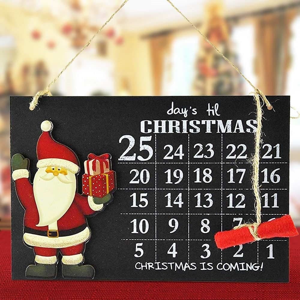 Calendario-Avvento-Lavagna-Con-Gessetto-In-Legno-2-Modelli-Decorazioni-Natalizie