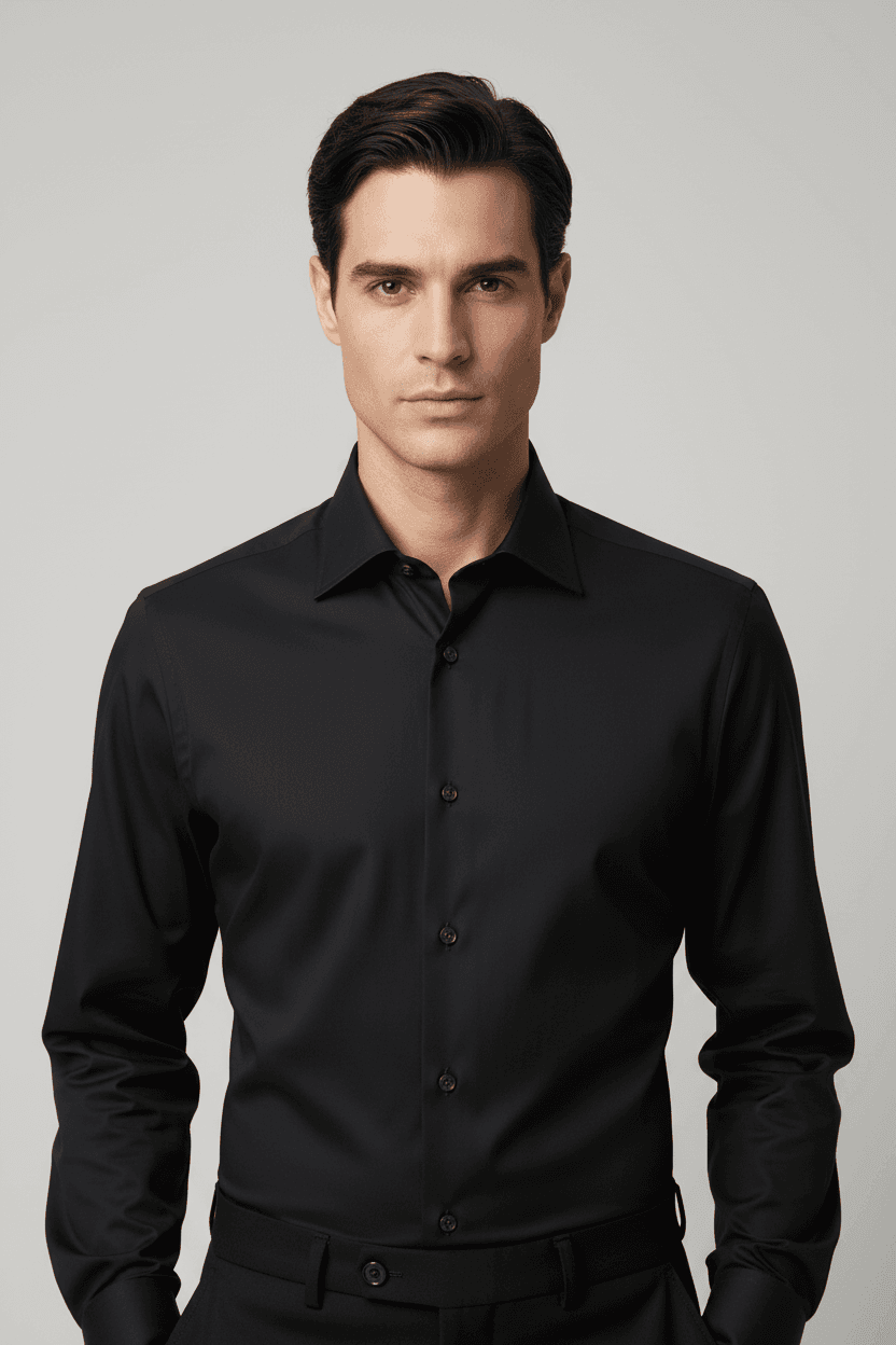 Camicia uomo Bagutta - Tinta unita nero - Manica lunga in Camicie casual Couture - Sestu, commercioVirtuoso.it