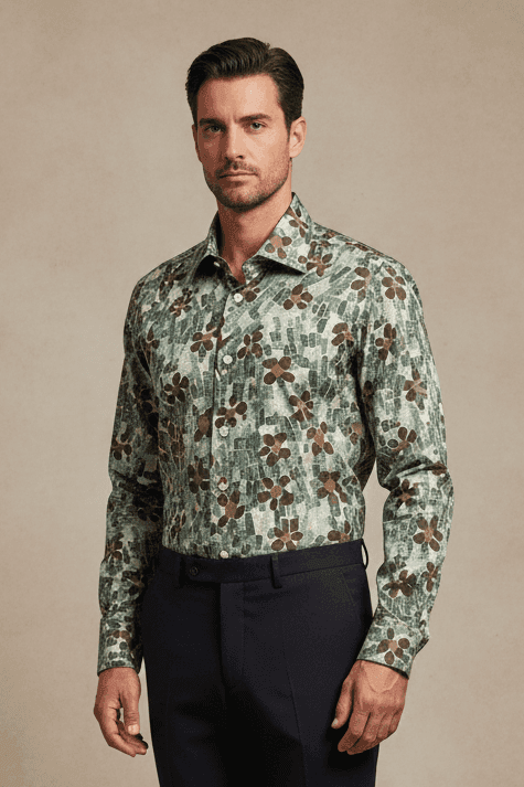 Camicia uomo Borriello - fiori in Camicie casual Couture - Sestu, commercioVirtuoso.it