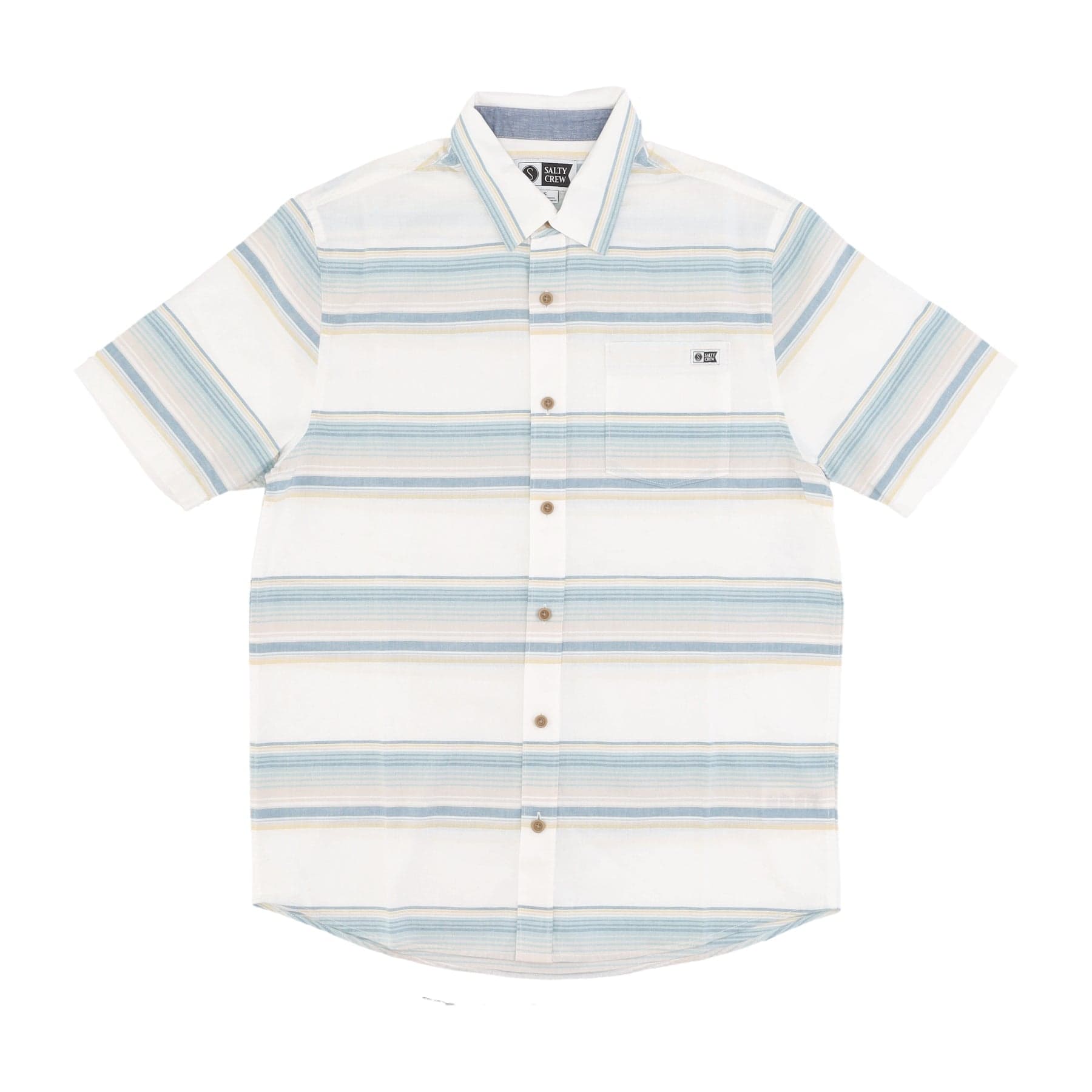 SALTY CREW Camicia Manica Corta Uomo Cortes Woven Off White da uomo in Camicie casual Drestige - Casamassima, commercioVirtuoso.it