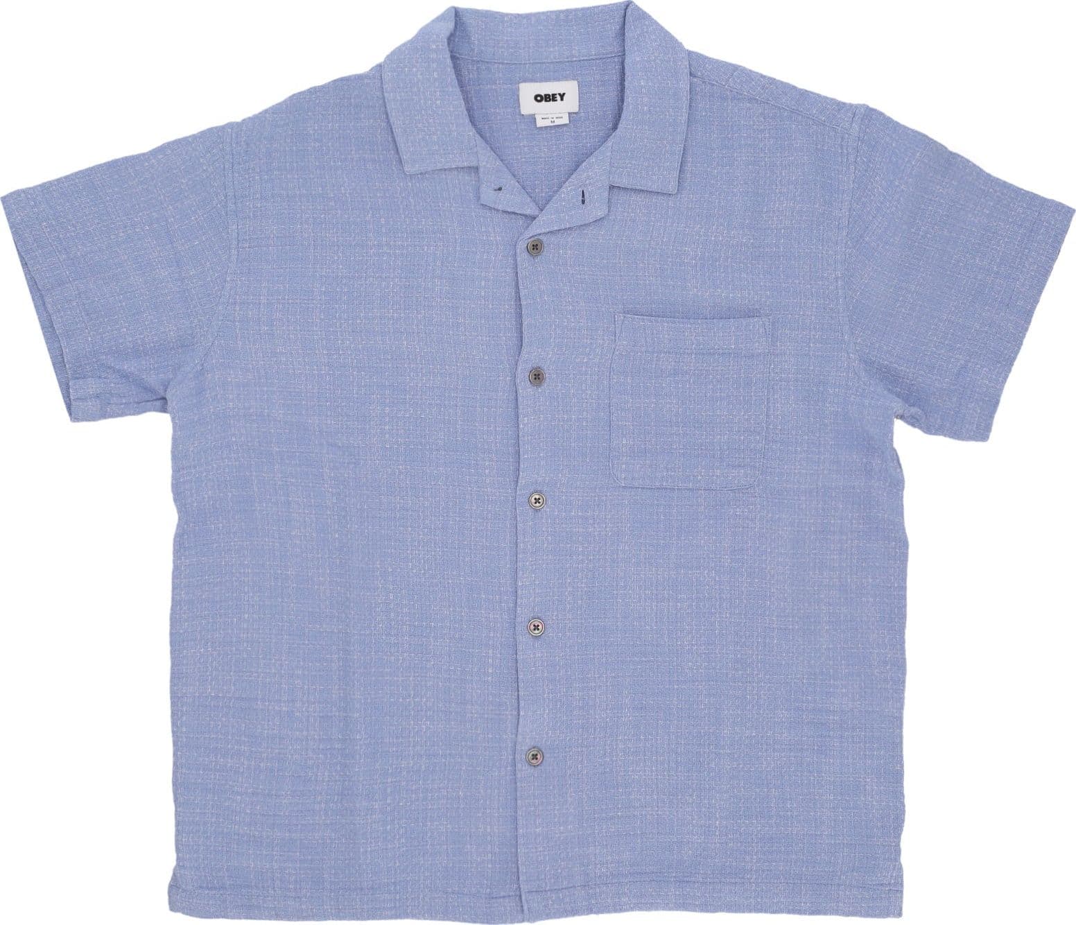 OBEY Camicia Manica Corta Uomo Feather Woven Shirt Hydrangea da uomo in Camicie casual Drestige - Casamassima, commercioVirtuoso.it