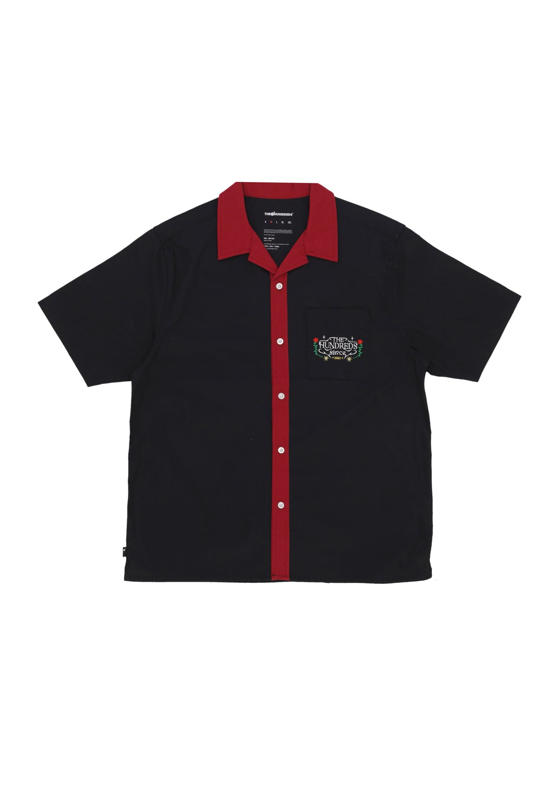 THE HUNDREDS Camicia Manica Corta Uomo Giles Woven Black da uomo in Camicie casual Drestige - Casamassima, commercioVirtuoso.it